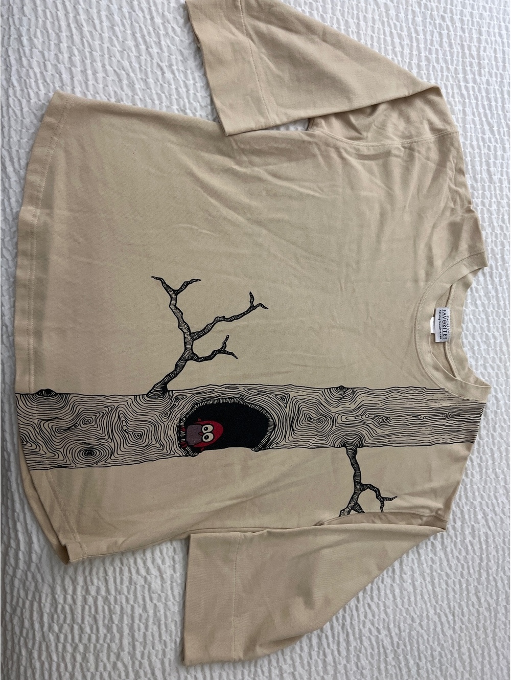 Catalog Favorites Beige Tree and Owl Graphic T-Shirt XL